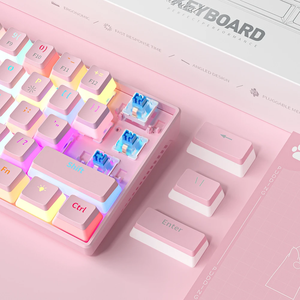 <span class=keywords><strong>Clavier</strong></span> de jeu mécanique filaire OEM 60% avec rétroéclairage RGB 7 couleurs ergonomique pour les joueurs sur PC - Product Image 2