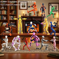 Ensemble de figurines articulées numériques Lucky 13, assemblage 3D imprimable, jouet à assembler, cadeau d'anniversaire, cadeau de fête