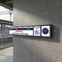Écran LED mural 36,6 pouces 1440x220mm noir anti-reflet en aluminium pour affichage numérique intérieur et signalisation directionnelle métro, garantie 1 an