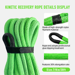 Kit de Récupération Cinétique Tressée <span class=keywords><strong>pour</strong></span> <span class=keywords><strong>4x4</strong></span> Hors Piste avec Sangle de Remorquage et Manille Souple Synthétique - Product Image 3