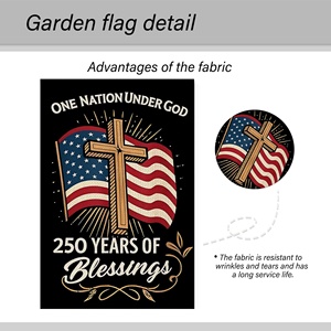 USA 250 Garden Flag 12x18 Christian Cross One <strong>Nation</strong> Under God Semiquincentennial Yard Decor Patriotic Outdoor Banner - Product Image 4