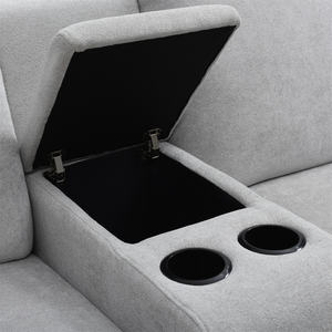 Ensemble de <span class=keywords><strong>canapé</strong></span> inclinable <span class=keywords><strong>électrique</strong></span> 3 + 2 places Salon Chaises inclinables <span class=keywords><strong>électrique</strong></span>s en tissu Ensemble de <span class=keywords><strong>canapé</strong></span> avec console de rangement USB Porte-gobelet - Product Image 3