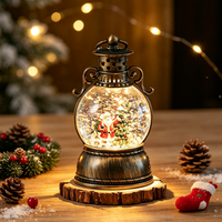 TSINYE Weihnachts-Schneekugel-Laterne mit Glitzernder Schneemann-Szene für Weihnachtsdekoration und Geschenke