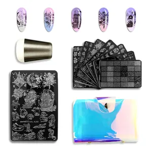 Nail Design Flowers Image Transfer Steel Template 9.5x14.5 Animal Nail Art Stamping Plates