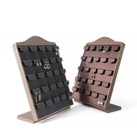 Jinsky luxe PU cuir bijoux présentoir base microfibre boucles d'oreilles goujon présentoir spécial bijoux présentoir