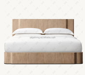 Новое поступление, роскошный набор мебели для спальни, кровать размера «King-<span class=keywords><strong>Size</strong></span>», современный классический деревянный каркас, кровать-панель - Product Image 2