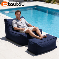 Housse de pouf chaise longue d'extérieur moderne en tissu Oxford imperméable OTAUTAU, sans rembourrage, housse amovible pour jardin, plage, camping SF062