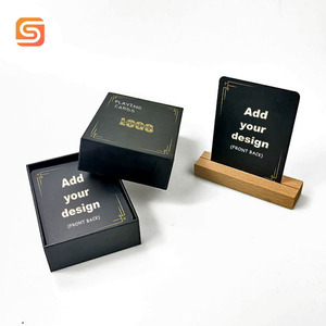 Nhà Máy Tùy Chỉnh Poker Thẻ Trò Chơi Chơi Thẻ Boong 52 In Ấn Màu Đen Vàng Trống Chơi Thẻ - Product Image 3