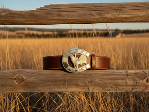 Cinturón con Hebilla Grande de Gallo, Cuero Genuino, Estilo Casual - Product Image 2