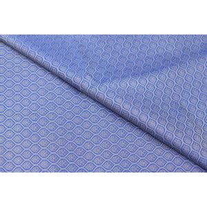 Tissu brocart bleu Triloki en poly tissé avec motif floral métallique, poids moyen, pour couture artisanale au mètre - Product Image 3