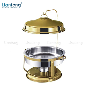 New Cheap Economic Hotel Restaurant Party Buffet 6 Litros Chafing Dish Casamento Round Food Warmer Chafing Dish com tampa suspensa - Product Image 4