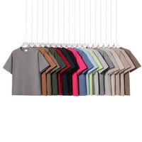 Barang Dagangan Luar Negeri Populer Kaos Kasual Oversize Kerah Bulat Bahan Katun Murni Benang Ganda 26-untai Berat 300g Kelas Atas