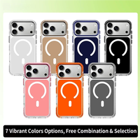 Coque de téléphone antichoc magnétique en acrylique avec protection d'objectif d'appareil photo en métal pour iPhone 15 16 17 Pro Max, compatible avec la charge sans fil