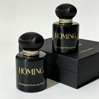 Botol Parfum Kosong Unik Hitam Mewah 100ml Botol Parfum Silinder Transparan Kaca Kosong Dengan Kotak