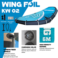 En stock aile gonflable en aluminium avec fenêtres 6 m² feuille de carbone hydroptère planche de surf vent cerf-volant surf aile en aluminium sports nautiques