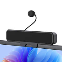 Haut-parleurs d'ordinateur avec microphone pour PC de bureau, haut-parleurs USB pour moniteur avec clip, barre de son filaire pour ordinateur portable, stéréo et basses
