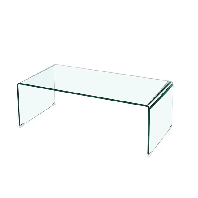 Mesa de centro de cristal rectangular para sala de estar de diseño clásico moderno
