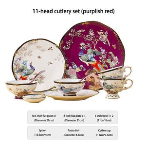 Wholesale 11pcs Chinese Classical Lucky Bird Home Decors Luxury Living Room Fine Porcelain Dinnerware <b>Sets</b> - Product Image 6