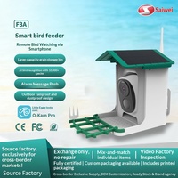 Mangeoire à oiseaux intelligente à énergie solaire avec caméra d'identification des oiseaux par IA, design élégant et étanche pour une utilisation en extérieur