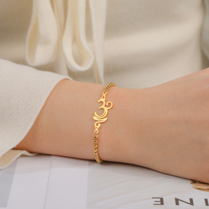 Simbolo OM bracciali fiori di loto per le donne degli uomini in acciaio inox buddhismo Hindu Yoga <span class=keywords><strong>Aum</strong></span> scatola bracciale a catena gioielli regali - Product Image 4