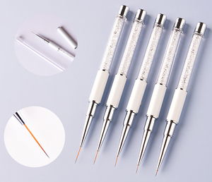 Ensemble de pinceaux liner pour nail art en poils synthétiques blancs avec couvercle, stylos de peinture pour gel polish pour la décoration des ongles - Product Image 5