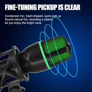 Micrófono pequeño RGB para grabación de voz <span class=keywords><strong>Focusrite</strong></span> Ribbon Micrófono de condensador Estudio Grabación Micrófono para juegos - Product Image 3