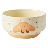 Nouvelle assiette à dîner en porcelaine pour enfants, motif dessin animé mignon, compatible micro-ondes, bol à fruits personnel pour la maison