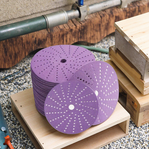 Disque de ponçage céramique violet de 6 pouces personnalisé OEM 150mm divers grains dureté moyenne pour papier de verre automobile pour métal et bois - Product Image 6