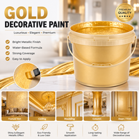 Peinture liquide à base d'eau effet feuille d'or, haute brillance, pailletée, métallisée, décorative pour la décoration intérieure