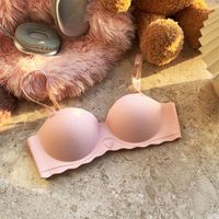 Soutien-Gorge Rembourré de Lingerie Femme Quotidien Sans Couture Push-Up, Techniques Brodées, Fermeture à Agrafes, Respirant, Vente Directe d'Usine en Gros