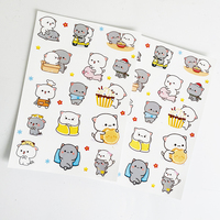Hot Funny Kitty Cartoon Adhesive Waterproof Vinyl Stickers Cute Anime Decorative Die Cut Customizable Size Craft Sticker Sheets