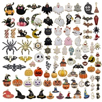 Pendentif et boucles d'oreilles en alliage métallique Halloween Ghost Pumpkin DIY Accessoires de cheveux Bracelet Collier Funny Drop Oil Charms