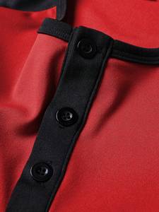 T-Shirt Formale da Uomo a Maniche Corte, Stampa a Contrasto Rosso e Nero, Collo Tondo, Vestibilità Comoda, 220g - Product Image 4