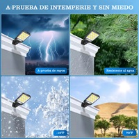 Lampadaire Solaire LED Extérieur Étanche IP65 Projecteur Solaire de Sécurité Extérieur avec Détecteur de Mouvement Crépuscule à l'Aube