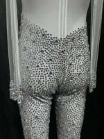 Clignotant Strass Spandex Sexy Club Femmes Anniversaire Discothèque Cristal Body Chanteur Danseur Spectacle Scène Combinaisons