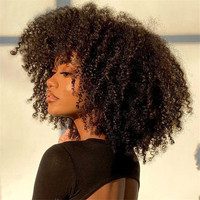 Perruque afro, cheveux humains, cheveux humains, hindu, medianas naturels, baratas sin pegamento vietnam, original 100% humain