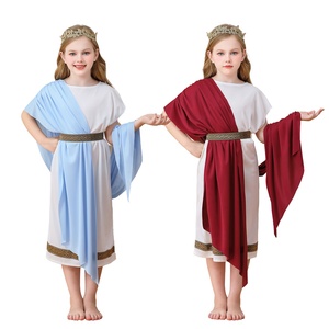 Cosplay bambini mitologia greca Costume in bianco rosso <span class=keywords><strong>Toga</strong></span> romana per le prestazioni di carnevale abito lungo - Product Image 1