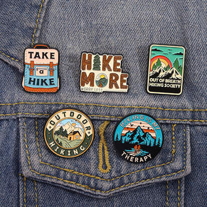 Açık yürüyüş tema broş dağcılık kamp tarzı rozeti kişilik dağ zammı mineli yaka rozeti - Product Image 5