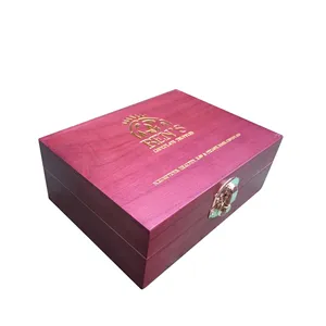 Engraved Stained Wooden Gift Box with Hinged lid Custom Solid Wood Display Presentation Box Wooden Treasure Case Storage Boxes