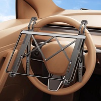 Support portable pour ordinateur portable et tablette, en alliage d'aluminium, réglable sur 5 niveaux, pour volant de voiture, accessoires de voiture