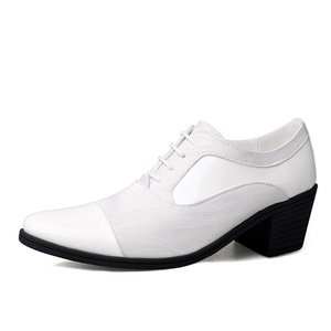 2022 automne hommes hauteur augmentant chaussures en cuir avec bout fermé PU semelle intérieure discothèque barbier pompes Studio pointu talons hauts - Product Image 6