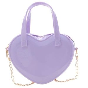 Bolso de Mano Portátil Impermeable de PVC con Forma de Corazón para Mujeres y Niñas Pequeñas, Bolso Cruzado Ligero y Duradero con Cierre de Cremallera - Product Image 3