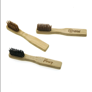 Mini Größe 8cm Holzgriff Bambus Zahnbürste Mehrzweck-Familien packung Haustier bürste für Reisen mit Hunden Katzen - Product Image 2