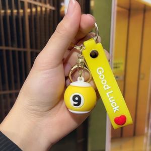 PVC moda creativo <span class=keywords><strong>billar</strong></span> recuerdo piscina <span class=keywords><strong>bola</strong></span> diseño llavero surtido número promoción regalo - Product Image 6