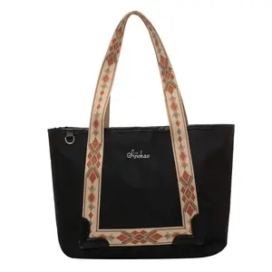 Fashion Women Handbag Casual Briefcase Bohemian Strap Shoulder Bags Travel Office College Laptop Tote Bag Nylon Tote Bag