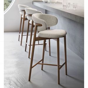 Sgabello <span class=keywords><strong>da</strong></span> <span class=keywords><strong>Bar</strong></span> Moderno di Lusso <span class=keywords><strong>in</strong></span> <span class=keywords><strong>Legno</strong></span> Massello di Foshan, <span class=keywords><strong>Sedie</strong></span> <span class=keywords><strong>da</strong></span> <span class=keywords><strong>Bar</strong></span> con Schienale per Cucina - Product Image 2