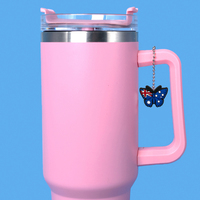 Nouveaux produits en gros : Accessoires de tasse à double paroi 2025 personnalisés, style océanique australien, avec poignée et pendentifs en silicone