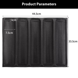 Perforated <b>Silicone</b> Baguette <b>Baking</b> Mold 5 Cavity French Loaf Bread Pan Reusable Rectangle Bread <b>Baking</b> <b>Tray</b> - Product Image 5