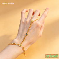 Chaîne de doigt ajustable en acier inoxydable 304/316 plaqué or 18 carats, motif fleur et zircon noir carré, style vintage et tendance, pour femme, cadeau de fête
