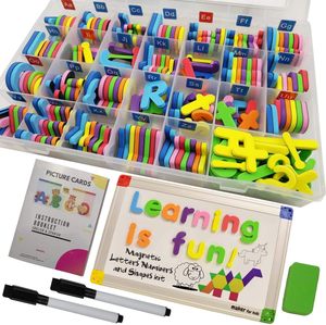 Imanes ABC, Letras Magnéticas, Números, Formas, Juguete Educativo para Niños Pequeños, Almacenamiento, Pizarra de Dibujo de Doble Cara, Letras Mayúsculas, OEM - Product Image 1